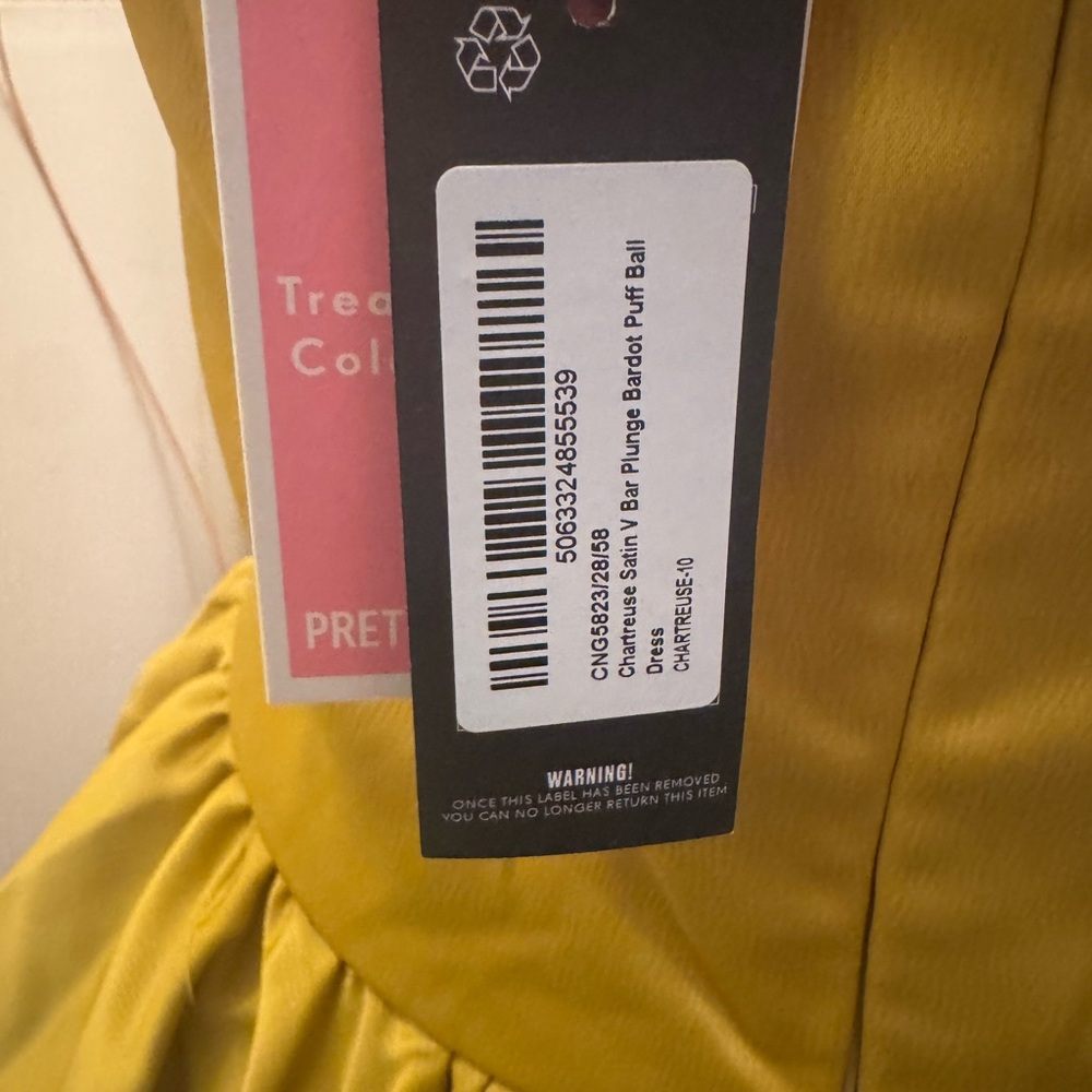 Pretty little thing Chartreuse ball dress - Picture 12 of 16